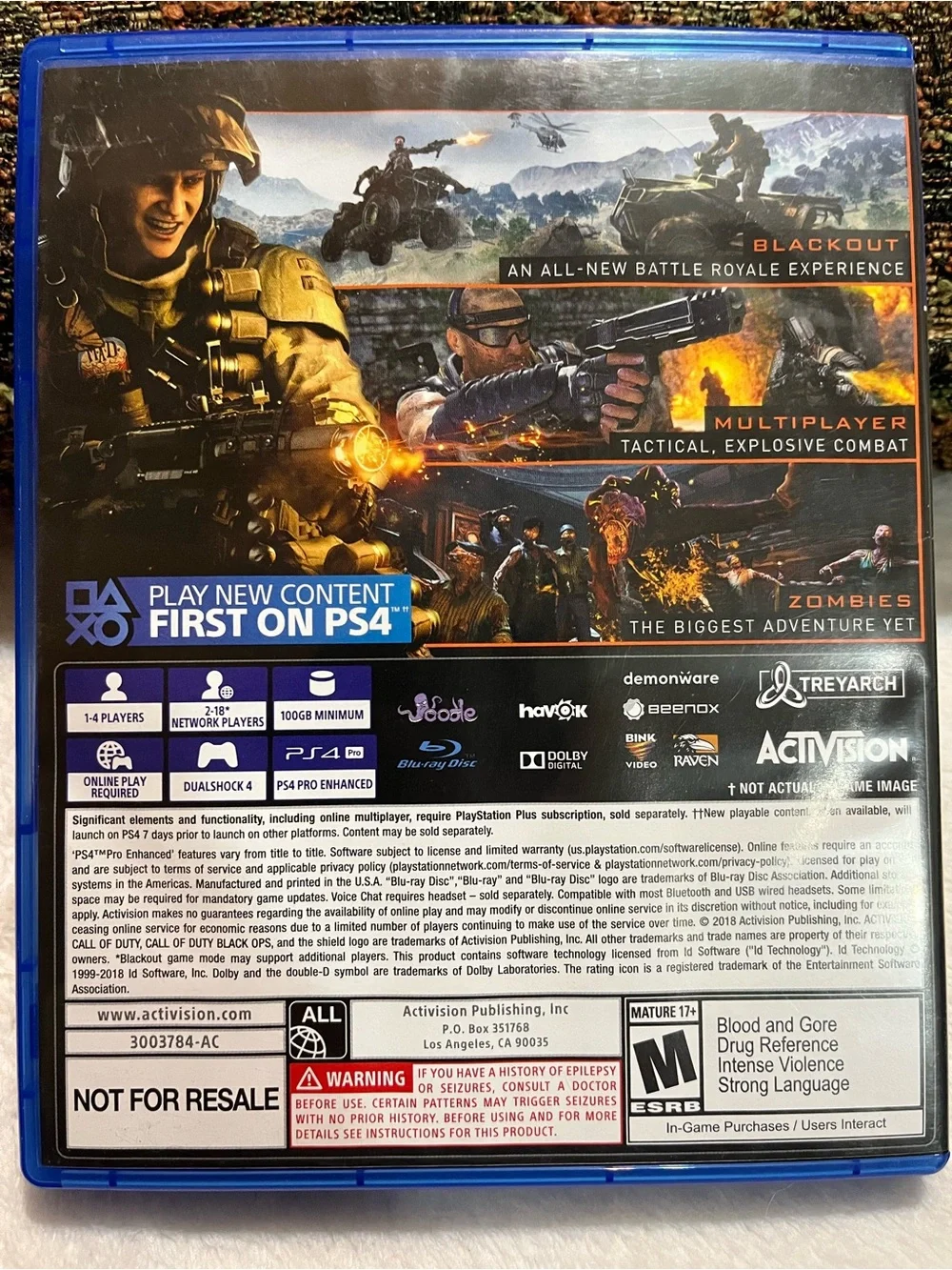 Call of Duty: Black Ops 4 PS4 Game - Black & Orange Cover